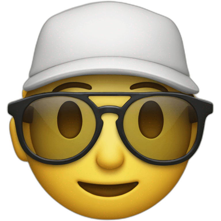 gorra de lado con lentes  emoji