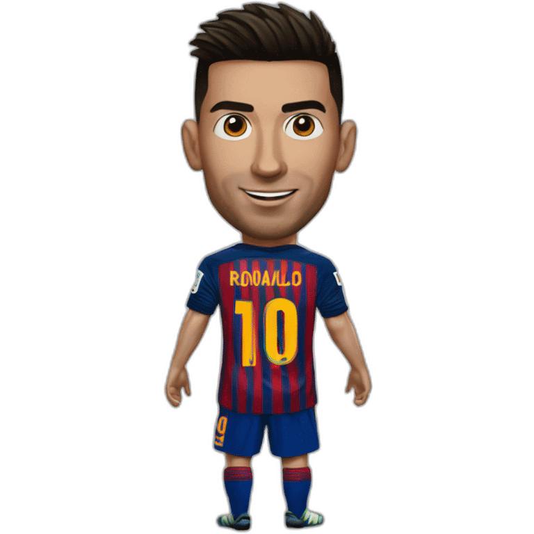 Ronaldo embrasse Messi emoji