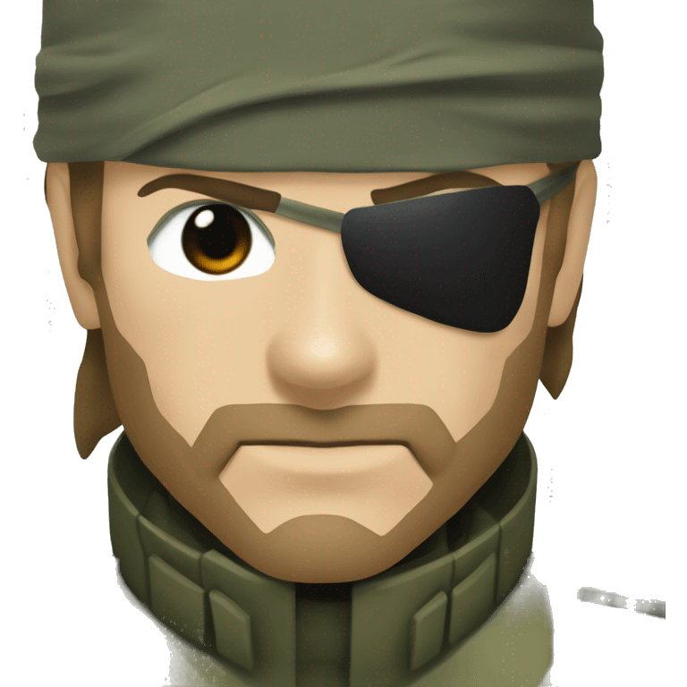 Solid snake from metal gear solid 3 as big boss with brown her and and an eyepatch  emoji