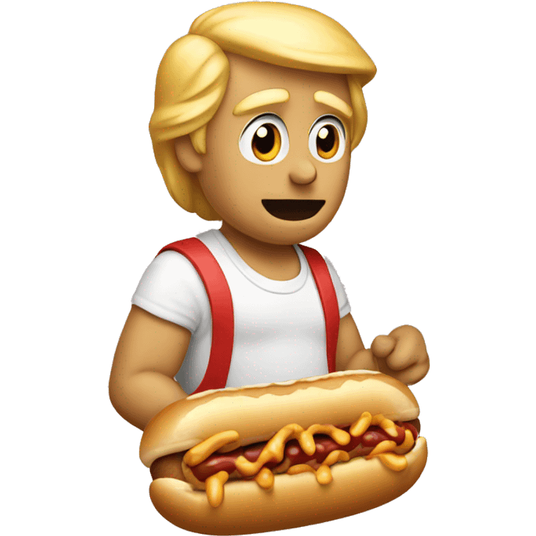 Donald trump eating a hotdog emoji