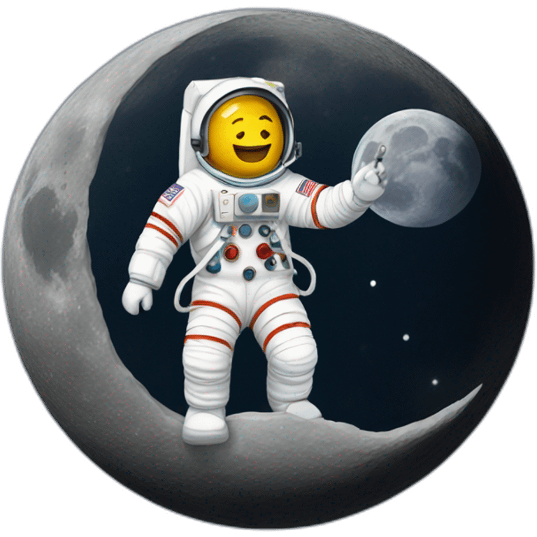 Un astronaute sur la lune emoji