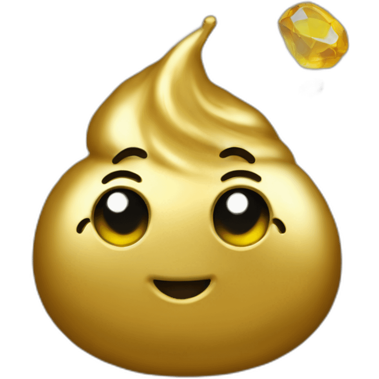 Gold poo with gems emoji