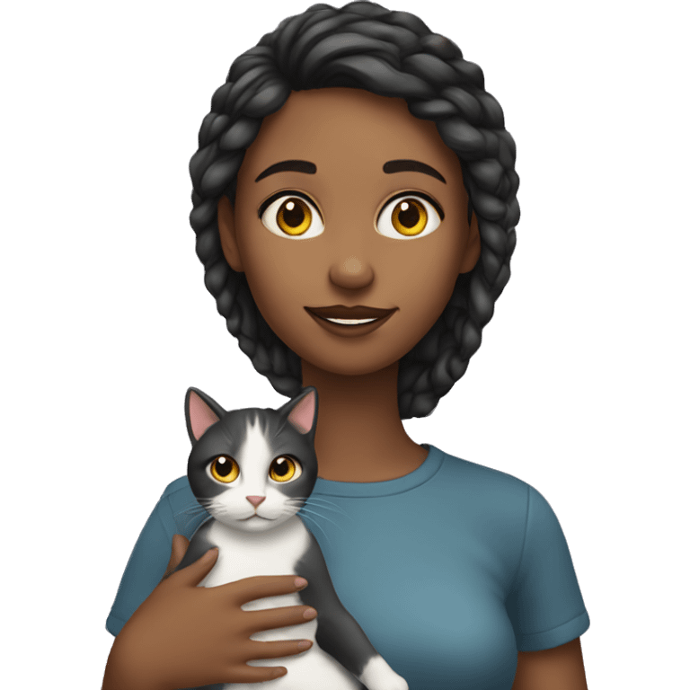 Girl with cat emoji