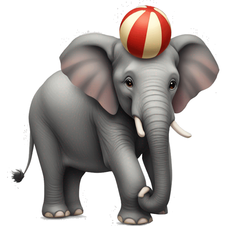 circus elephant with ball standing emoji