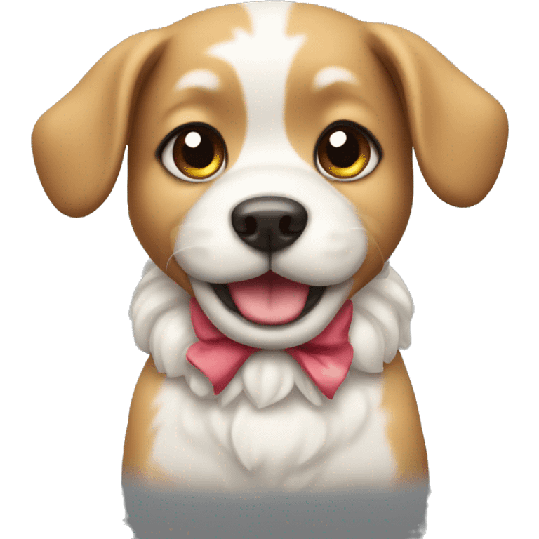 cute dog with a bow emoji