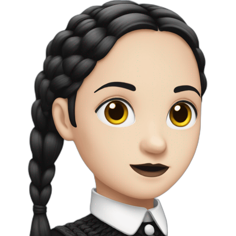 Wednesday Addams with braids emoji