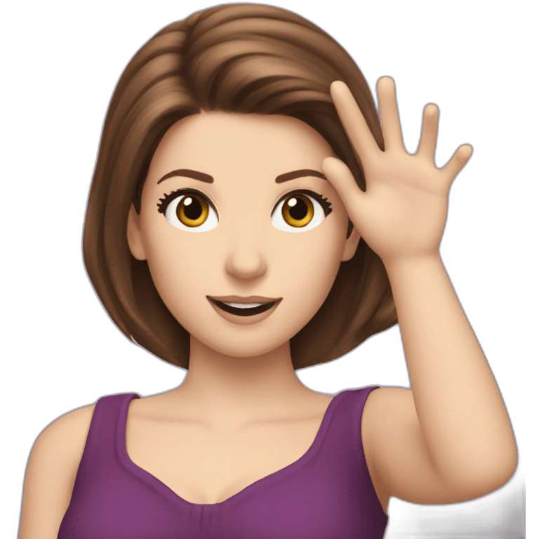 Anna Kendrick waving her hair emoji