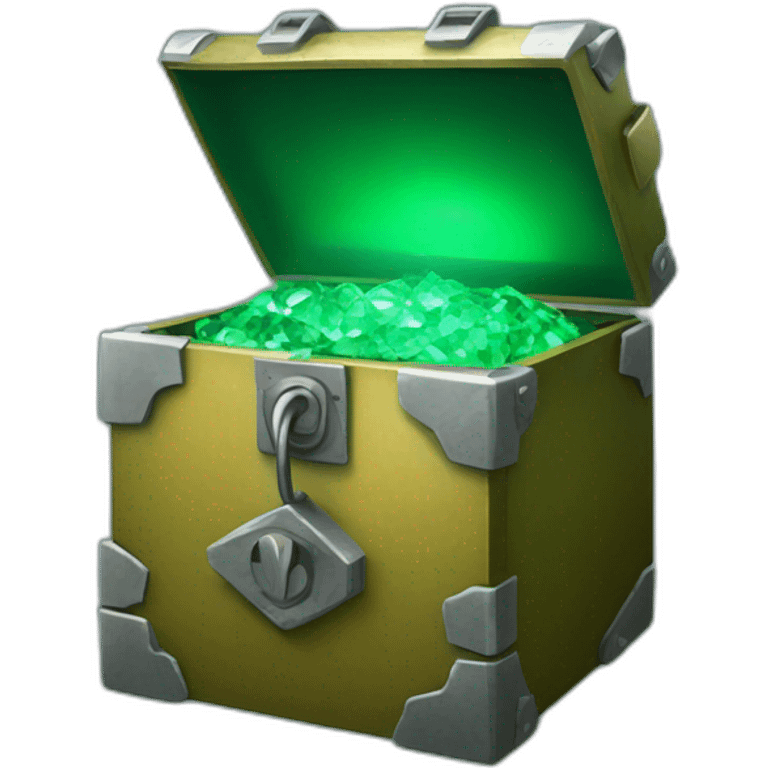 open safe in the middle of the emerald emoji