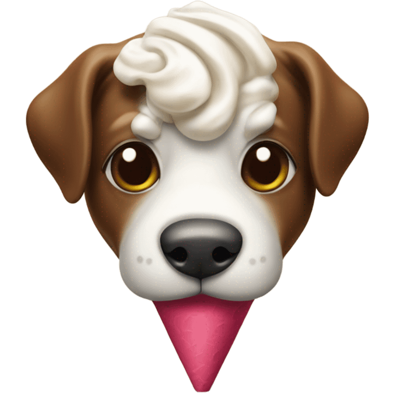 Un cane con un gelato emoji