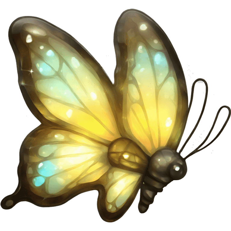 Shiny sparkly glass crystal butterfly emoji