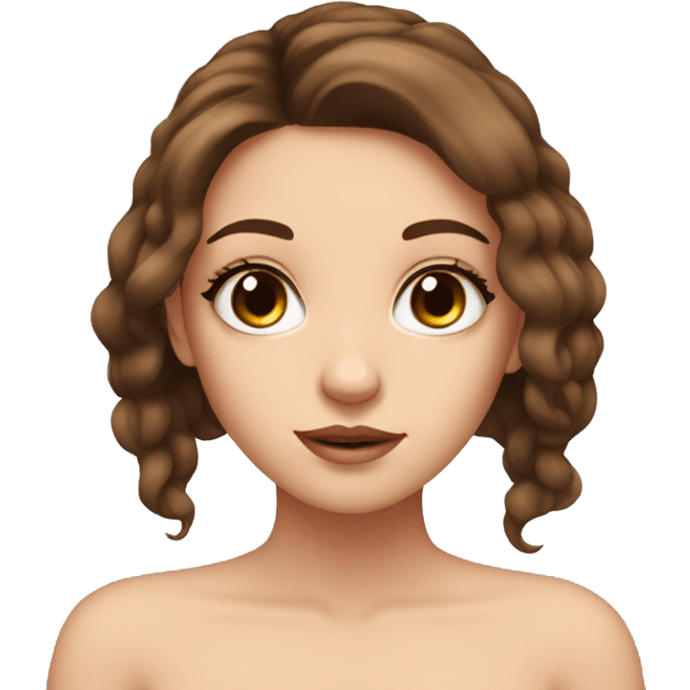 girl with brown hair, long eye lashes, gorgeous emoji