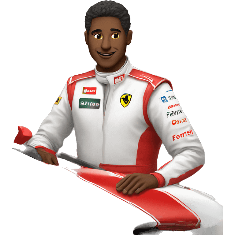 Ferrari driver with rose  emoji