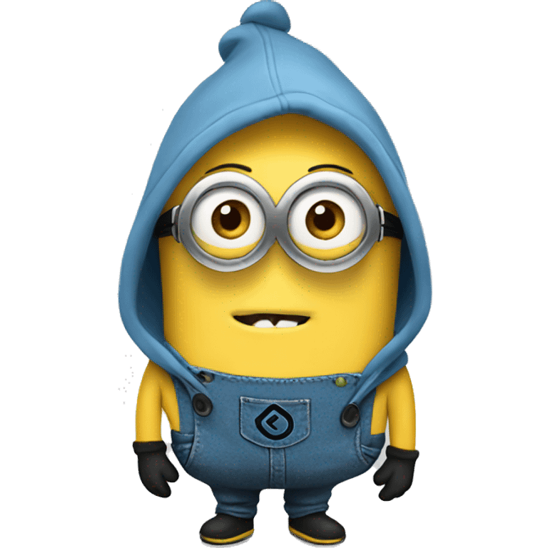 Minion wearing a hoodie emoji