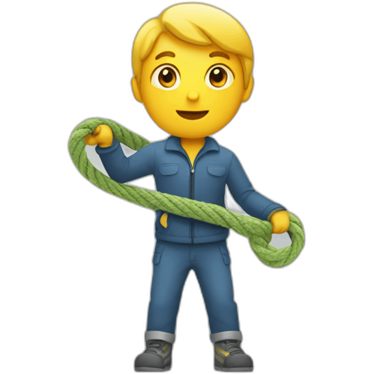 person holding tow rope emoji