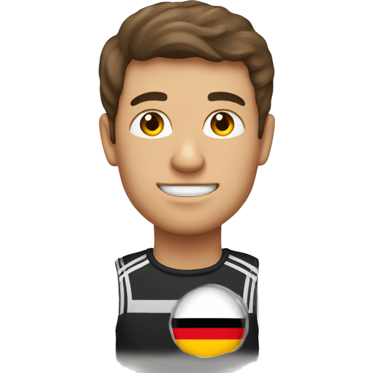 Mann mit braune haare mit Deutschland Flagge emoji