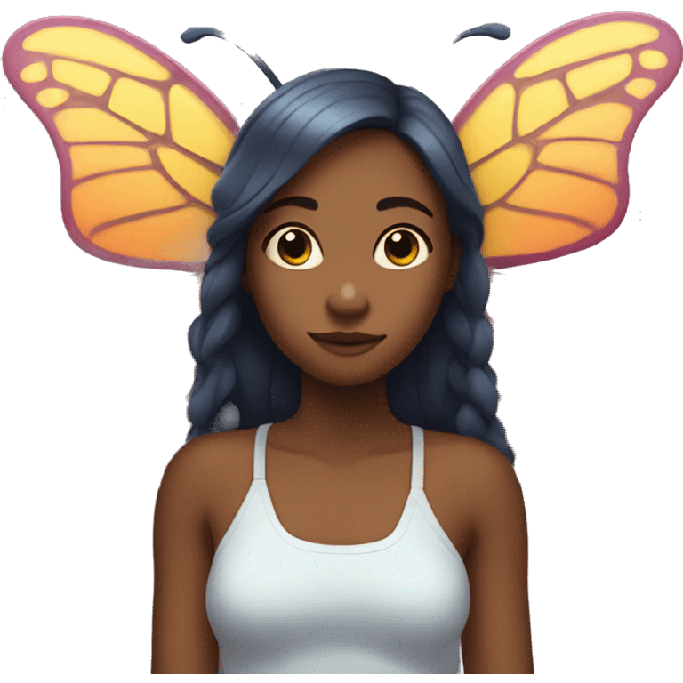 Girl with butterfly wings and 4 arms emoji