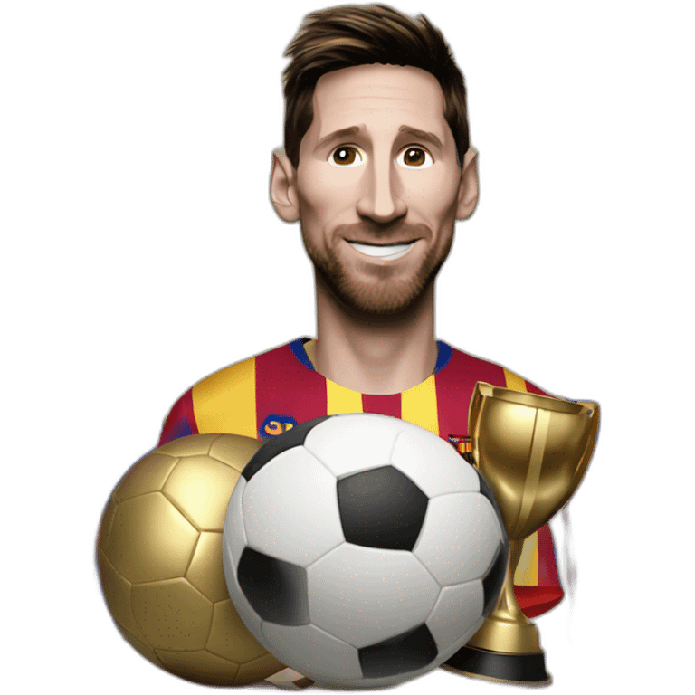 Messi avec le ballon d or emoji