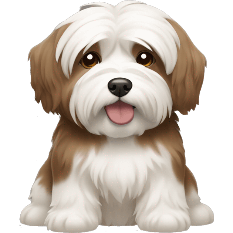 Brown and white fat Havanese dog emoji