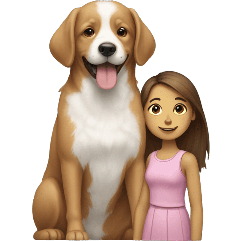 Doodle dog and girl emoji