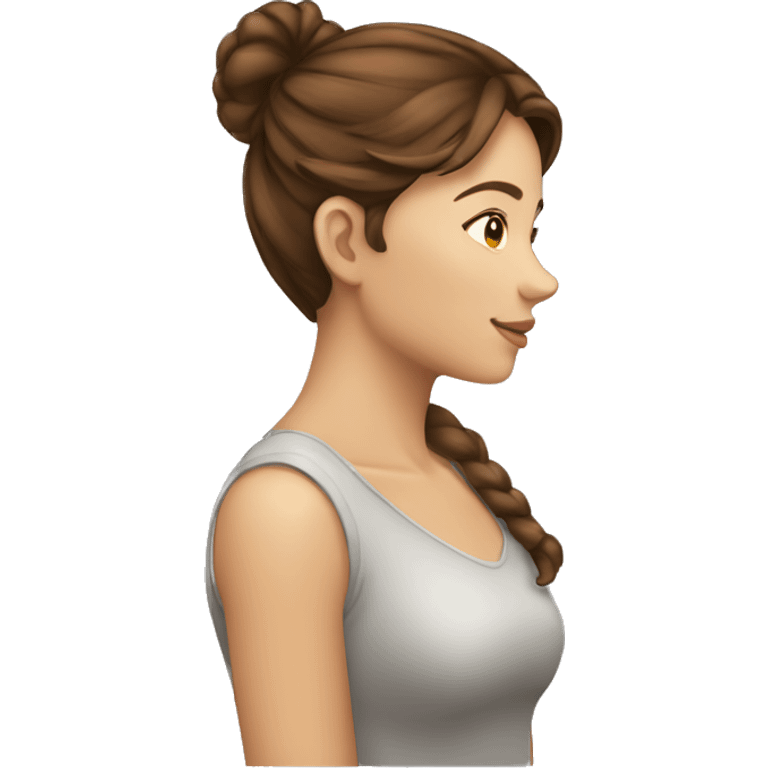 fair young beautiful lady brown hair side view emoji