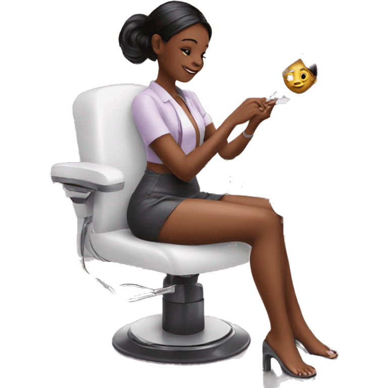 Girl getting a manicure at nail salon emoji