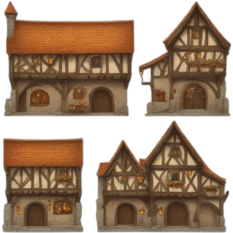 medieval building carnival town decorated emoji