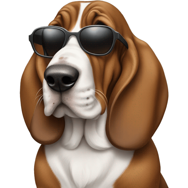 basset hound with sunglasses emoji