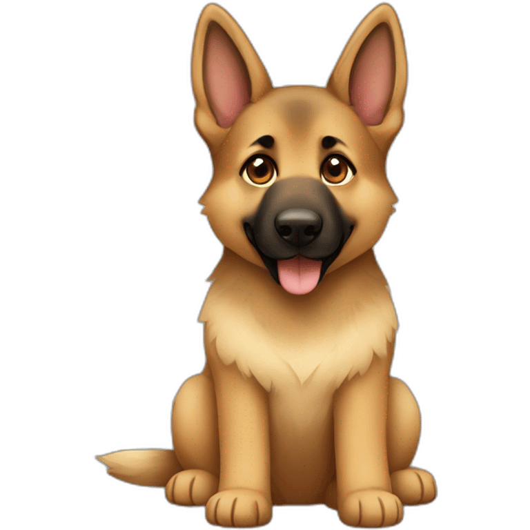 German shepherd cute less brown emoji