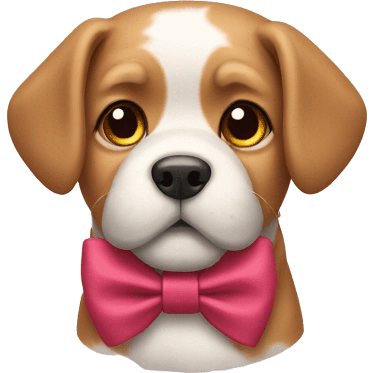 Dog wearing bow emoji