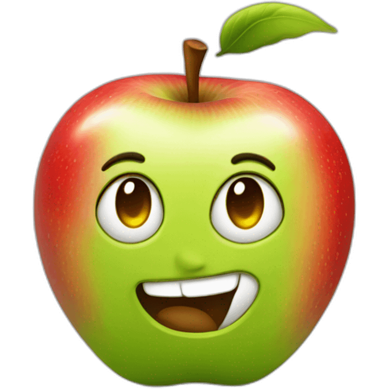 smirking apple emoji