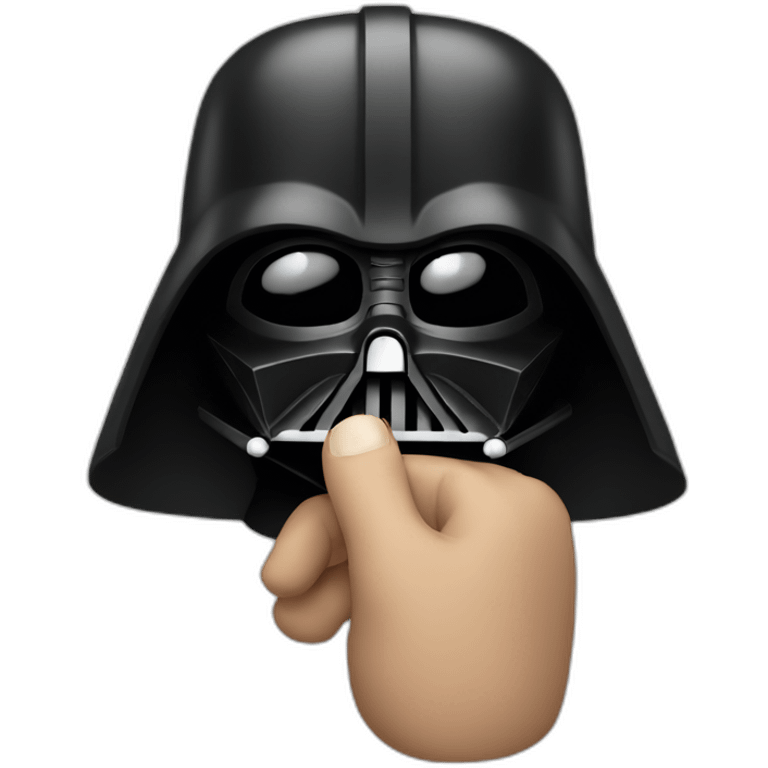 Vader doing finger emoji