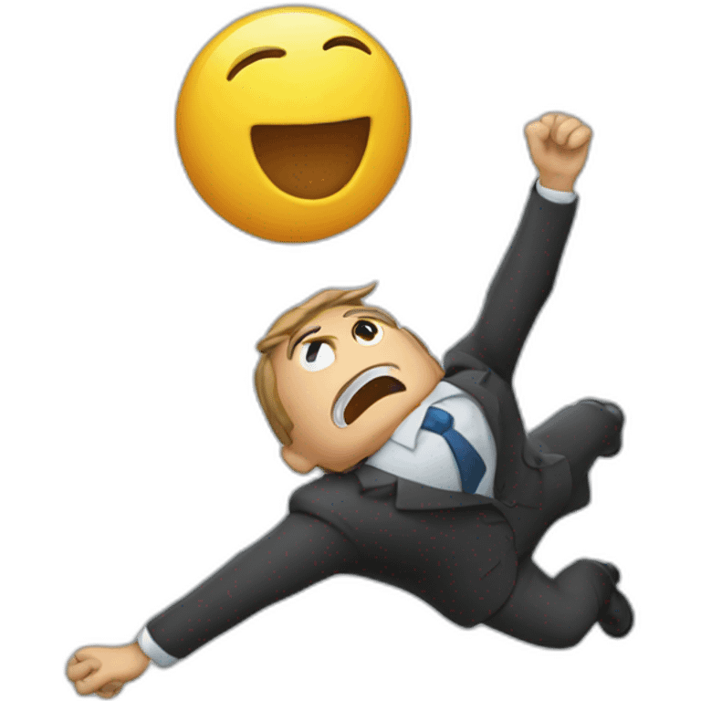 falling bussiness man emoji