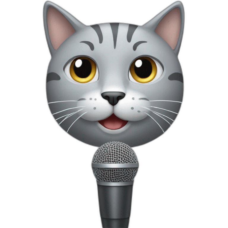 grey kitty face with mic emoji