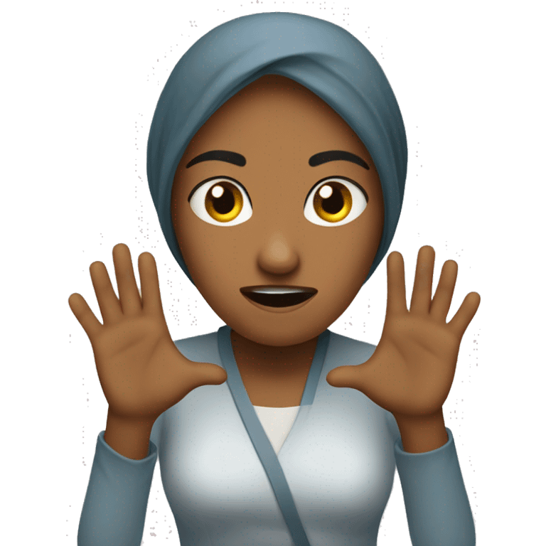 create a scared oman with her hands on herface emoji