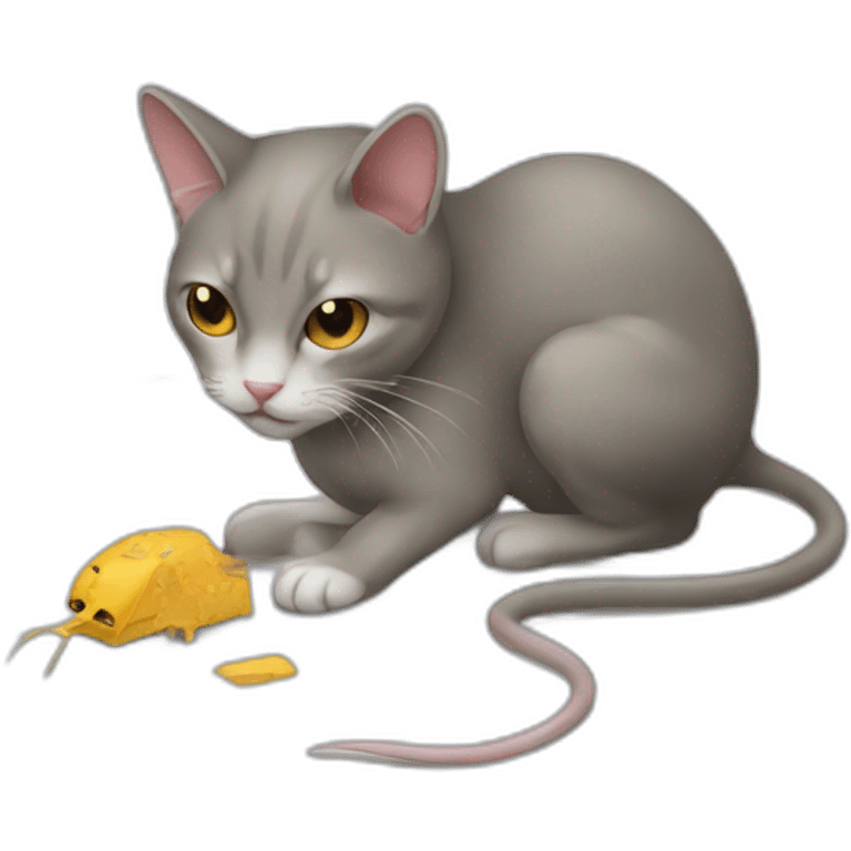 Cat kill mouse emoji