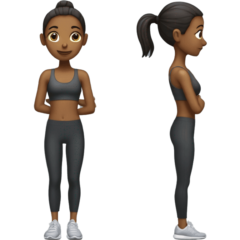 a skinny girl who is doing pilates emoji