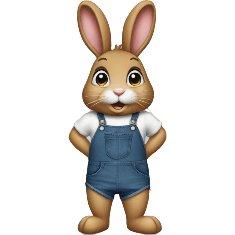 Bunny in jeans apron emoji