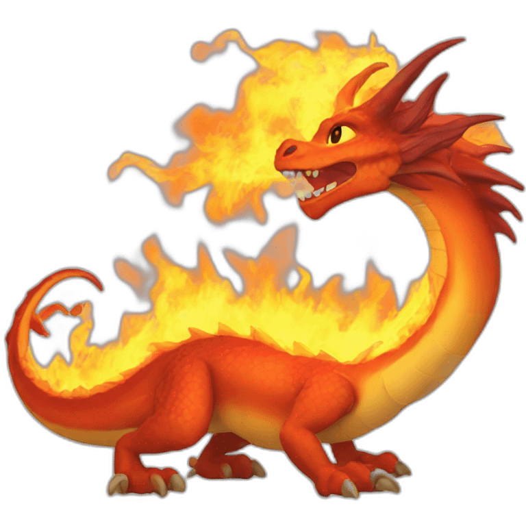 Dragón whit fire emoji