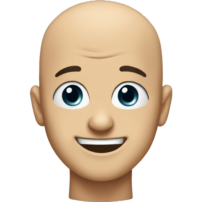 a winking bald head emoji