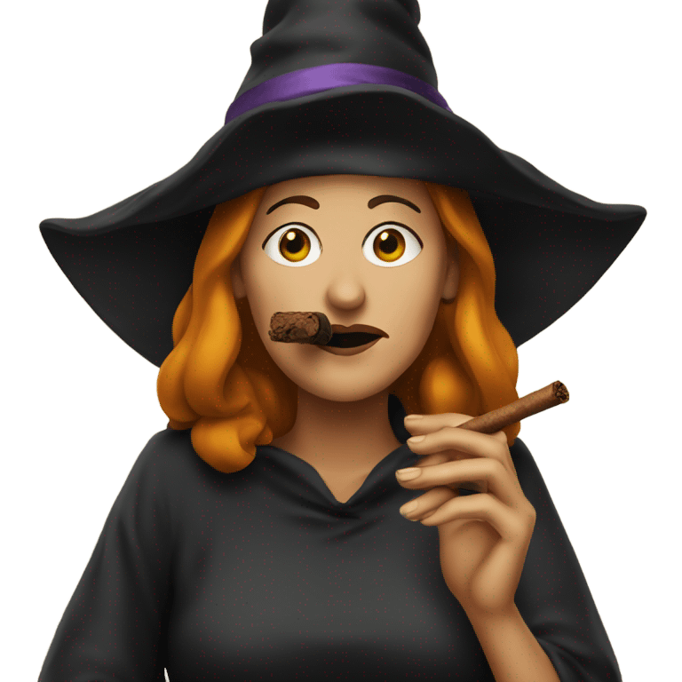 A witch smoking a cigar emoji