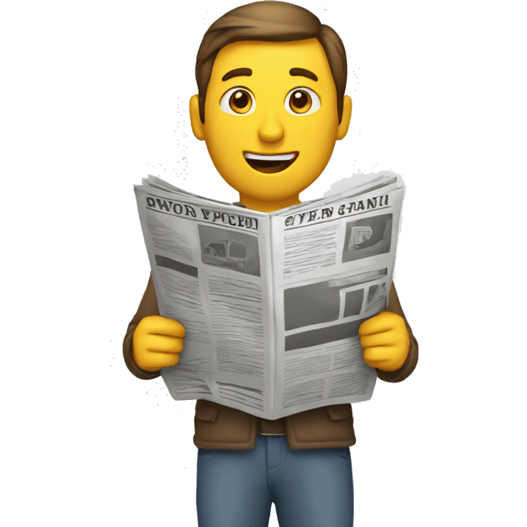 man reading a newspaper emoji