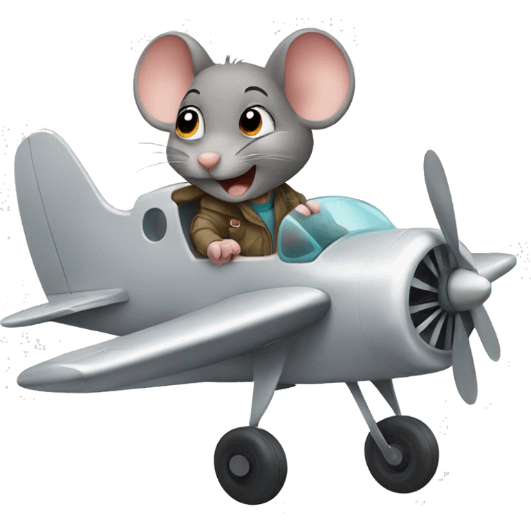 Mouse in plane emoji