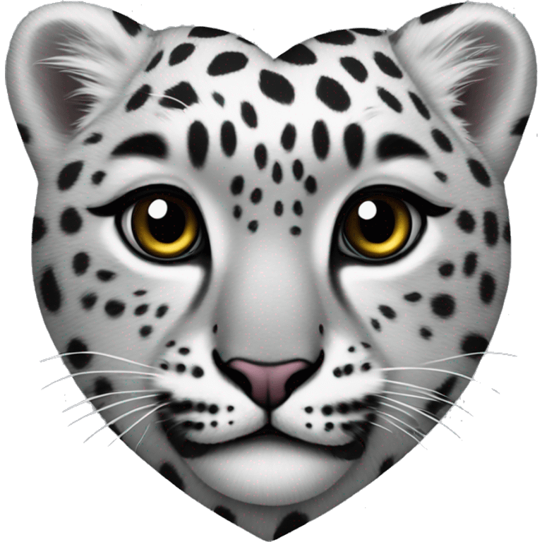 snow leopard printed heart emoji