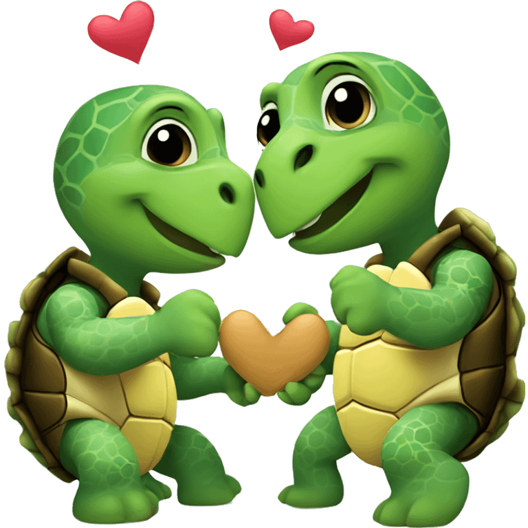 Turtles in love emoji