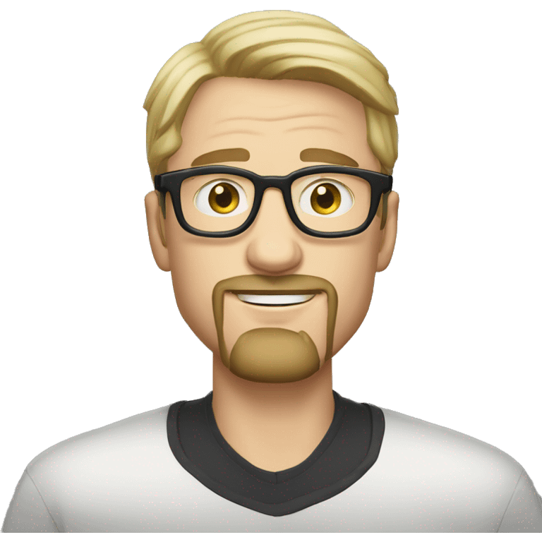 white man with goatee and circle glasses short blond hair rizz mogg looksmaxxing emoji