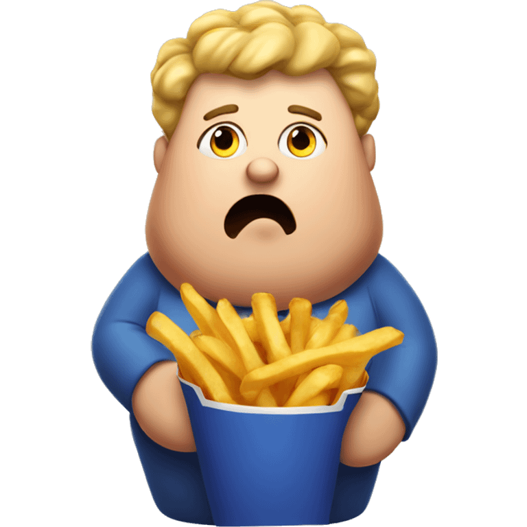 Fat dude eating fries emoji