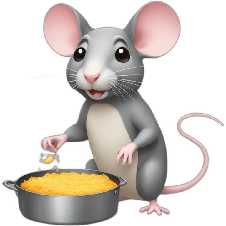 rat frying a pastel emoji