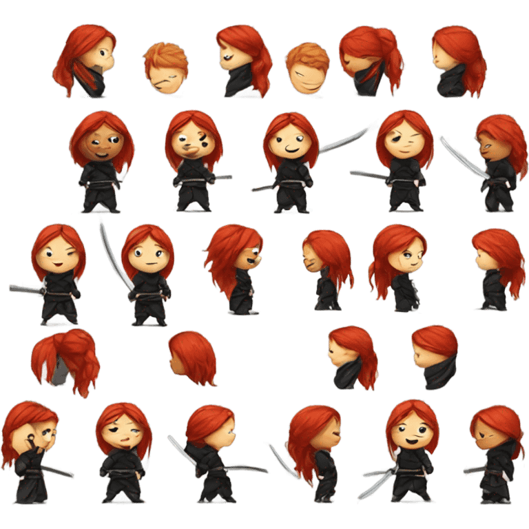 female red haired ninja  emoji