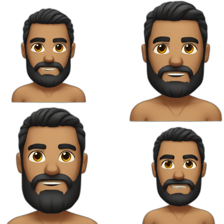 Swimmer googles muscles black hair and beard emoji