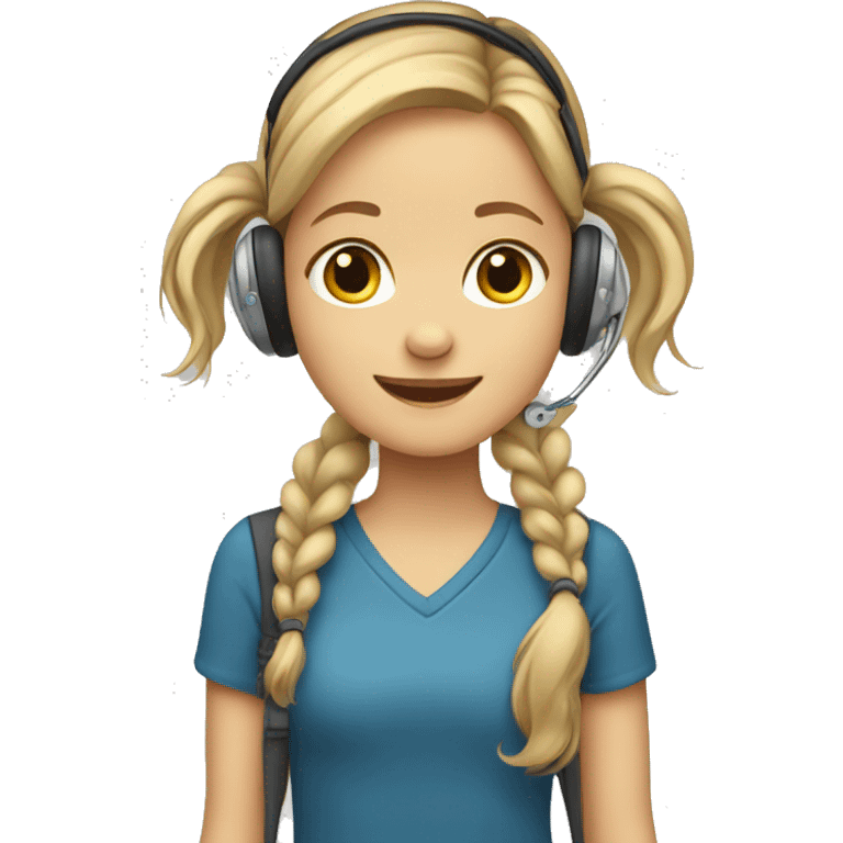 Girl with cochlear implant  emoji